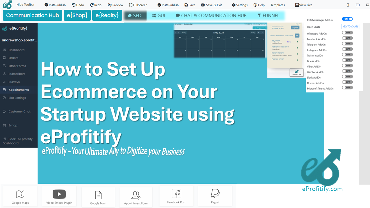 How to Set Up Ecommerce on Your Startup Website using eProfitify
